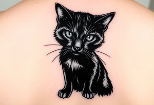 black cat tattoo idea