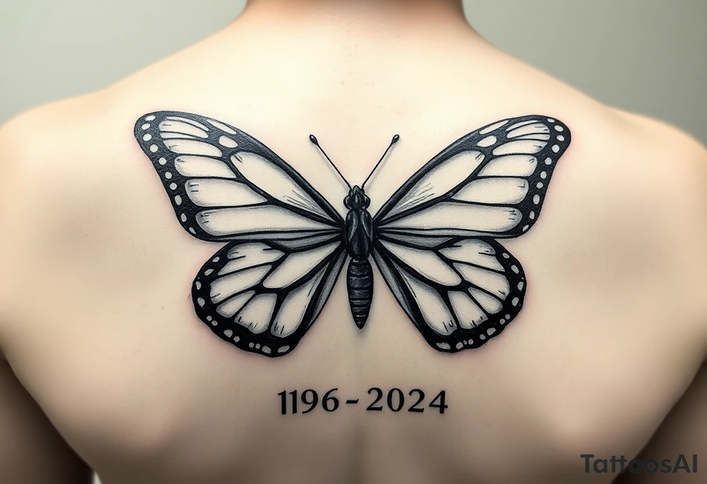 Butterfly memorial 
Ann Kilby 
1964-2024 tattoo idea