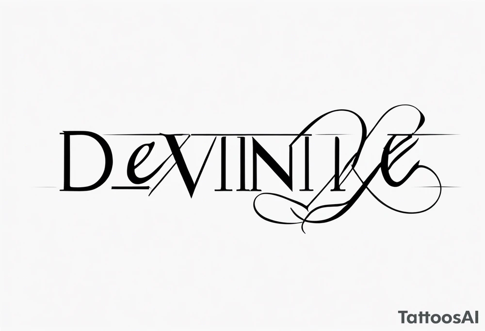 using my husbands name 'devin' can you create a thin line script tattoo tattoo idea