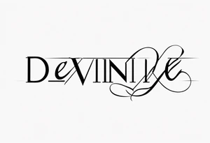 using my husbands name 'devin' can you create a thin line script tattoo tattoo idea