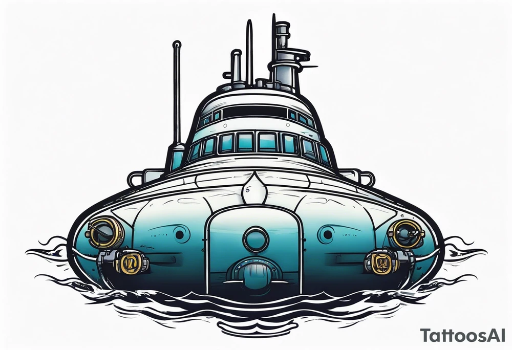US NAVY submarine front view tattoo idea