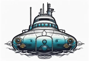 US NAVY submarine front view tattoo idea