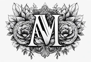 the letters A W R tattoo idea
