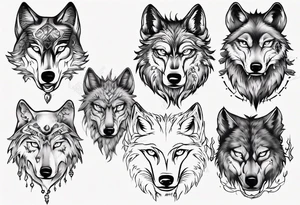 wolf with frozen eyes tattoo idea