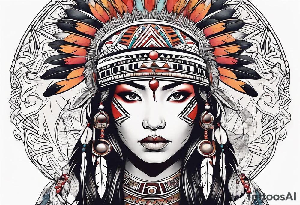 Native American girl tattoo idea