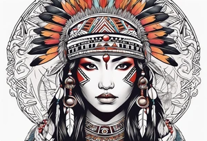 Native American girl tattoo idea