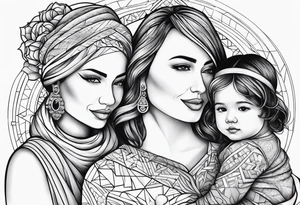 mother, father and daughter tattoo idea