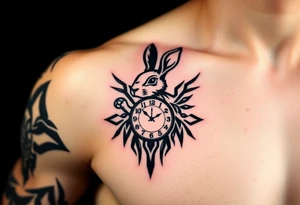 Rabbit with a Clock tattoo idea