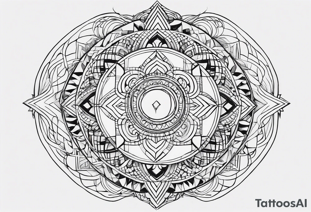 geometric circle tattoo idea
