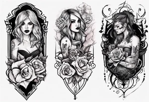 Female forearm, daughter, son, not Gothic tattoo idea