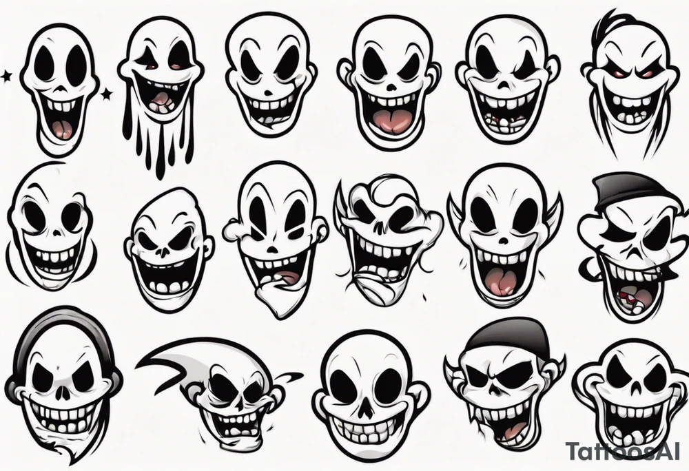 ghost face cartoon tattoo idea