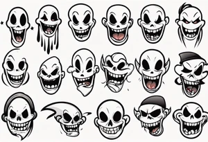 ghost face cartoon tattoo idea