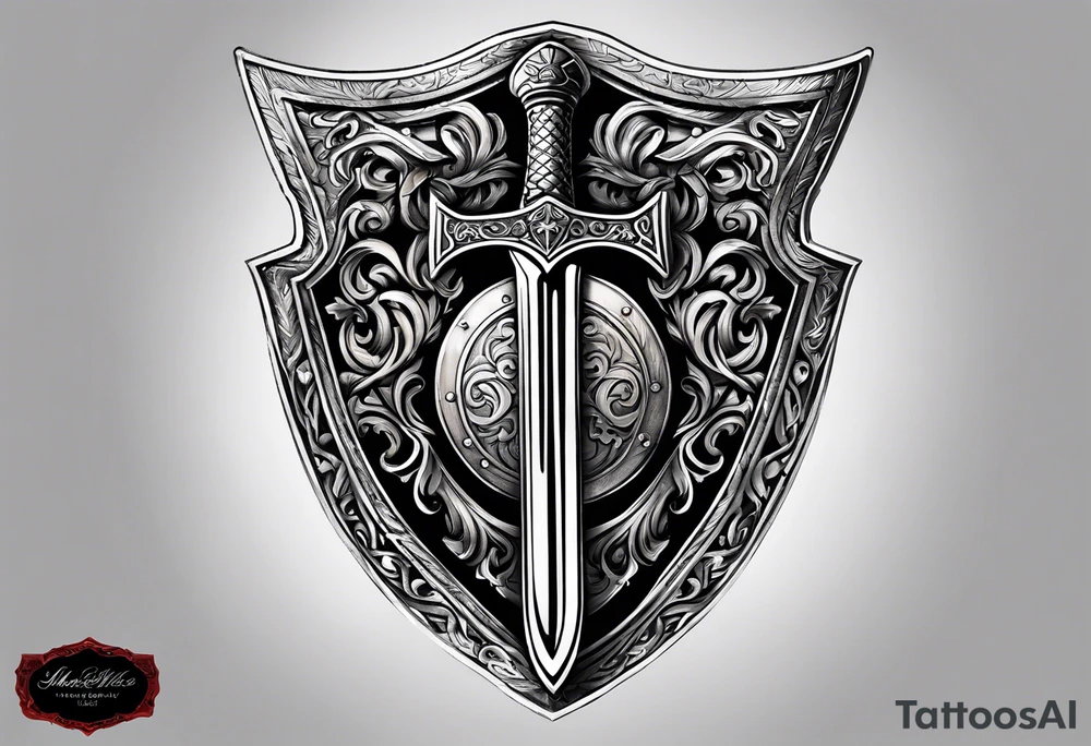 Valhalla sheild sword tattoo idea