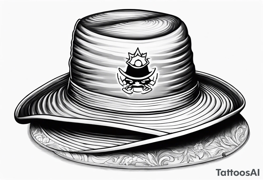 Luffy's Hat on top of the handle of Ichigos zampakuto tattoo idea