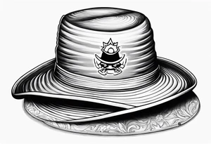 Luffy's Hat on top of the handle of Ichigos zampakuto tattoo idea