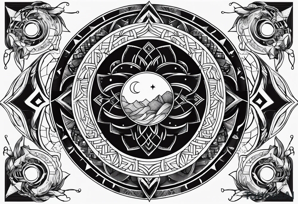 Cancer zodiac mandela moon tattoo idea