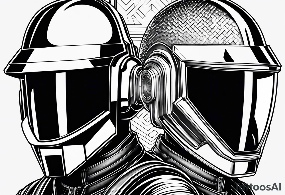 daft punk band from top to bottom tattoo idea