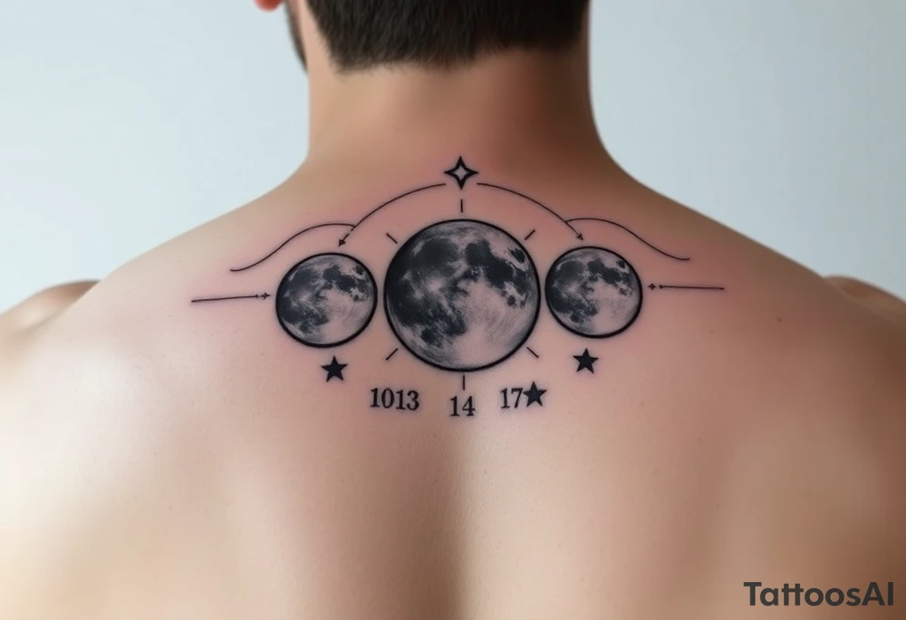 Moon phases with dates tattoo idea
