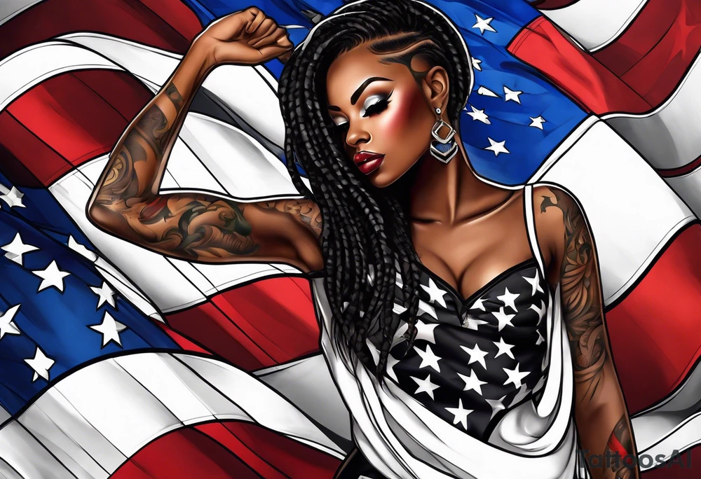 african american flag tattoo idea