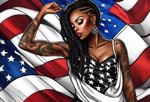 african american flag tattoo idea
