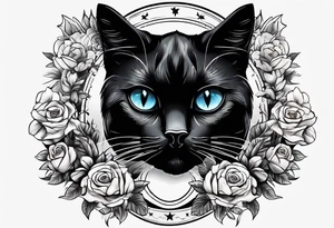 Black cat inside arm tattoo idea