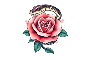 Snake wrapped around a rose tattoo idea