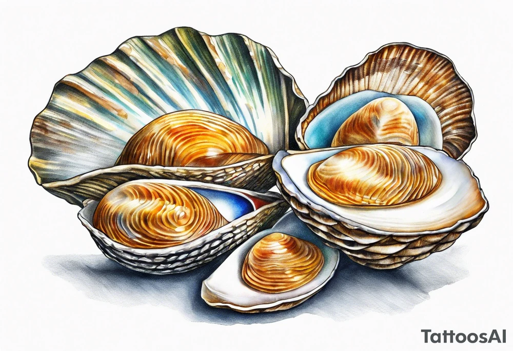 bivalve shells tattoo idea