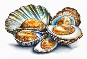 bivalve shells tattoo idea