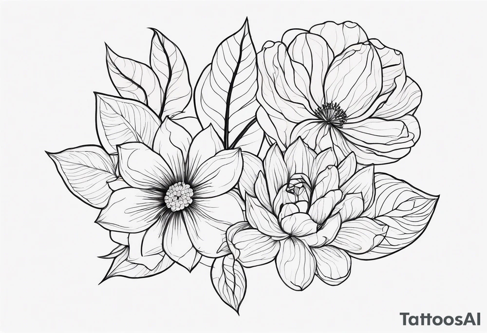 flowers and vains tattoo idea