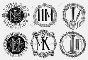 Roman numeral date filled it with fingerprint tattoo idea