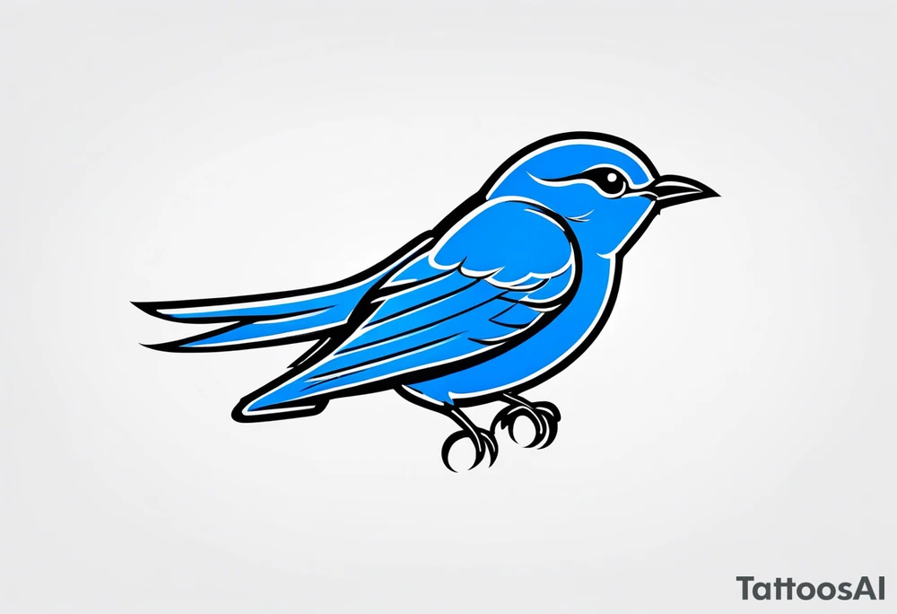 bluebird of happiness in flight tattoo idea