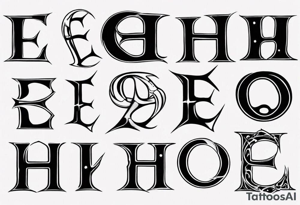 combining the letters E and H tattoo idea