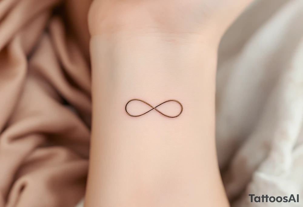 Three different infinity symbols in gold, silver, and bronz tattoo idea