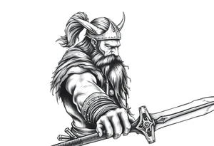 a viking with a sword. tattoo idea