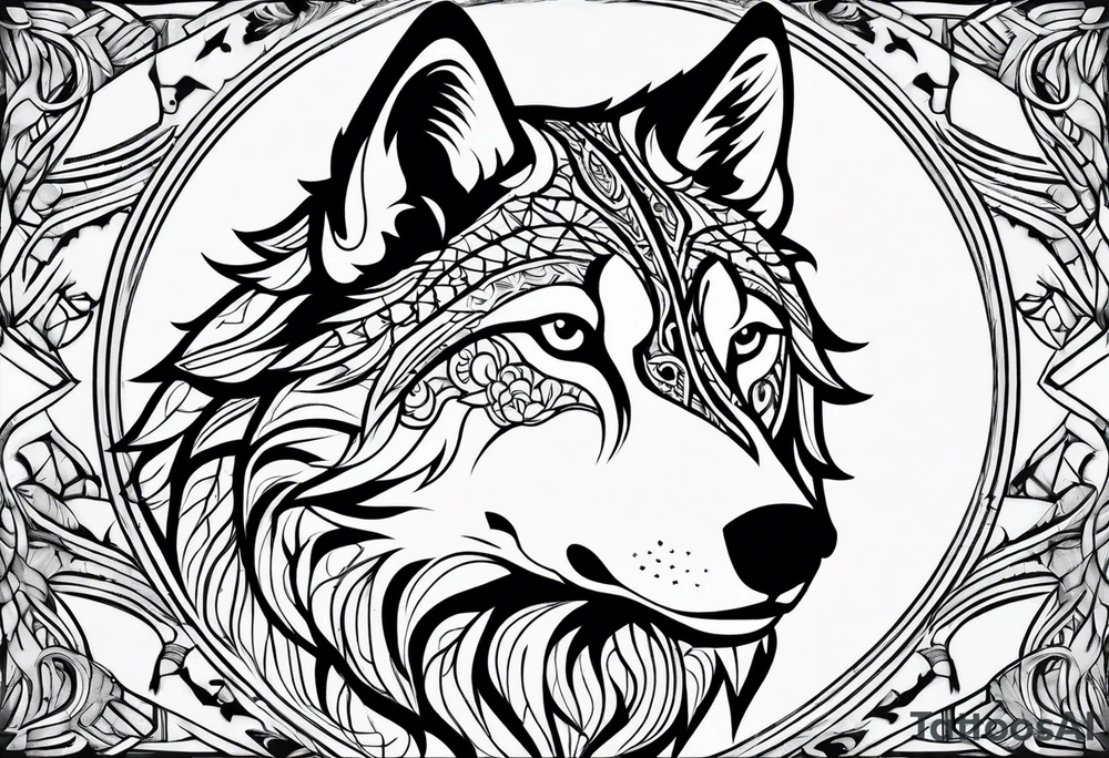 wolf tattoo idea