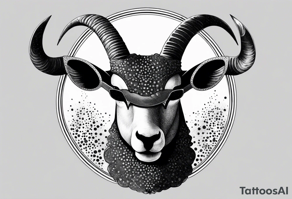 capricorn with sunglasses and gun tattoo idea
