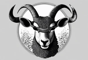 capricorn with sunglasses and gun tattoo idea