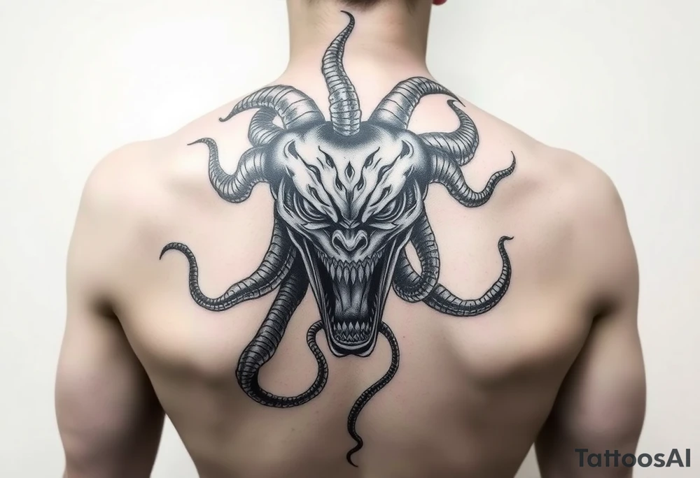 Dark screaming Medusa tattoo idea