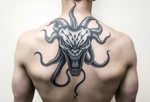 Dark screaming Medusa tattoo idea