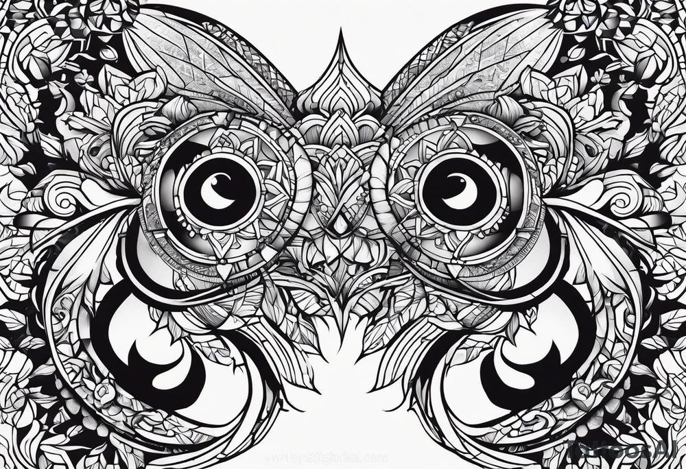 Immagine con acchiappa sogni e doppia personalità tattoo idea Immagine con acchiappa sogni e doppia personalità tattoo idea