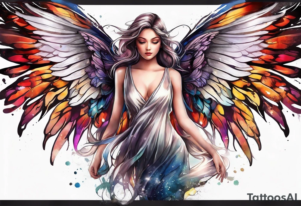Angel wings and butterfly with your wings were ready but my heart was not tattoo idea