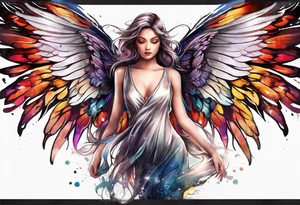 Angel wings and butterfly with your wings were ready but my heart was not tattoo idea