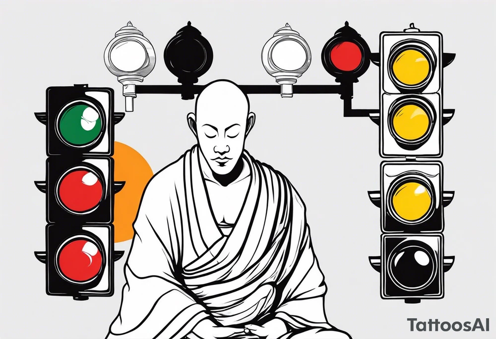 Zen Monk and a Traffic-light tattoo idea
