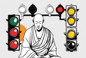 Zen Monk and a Traffic-light tattoo idea