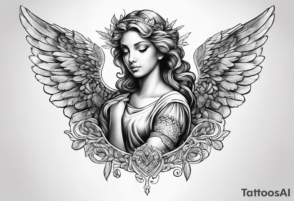 Angel on forearm tattoo idea