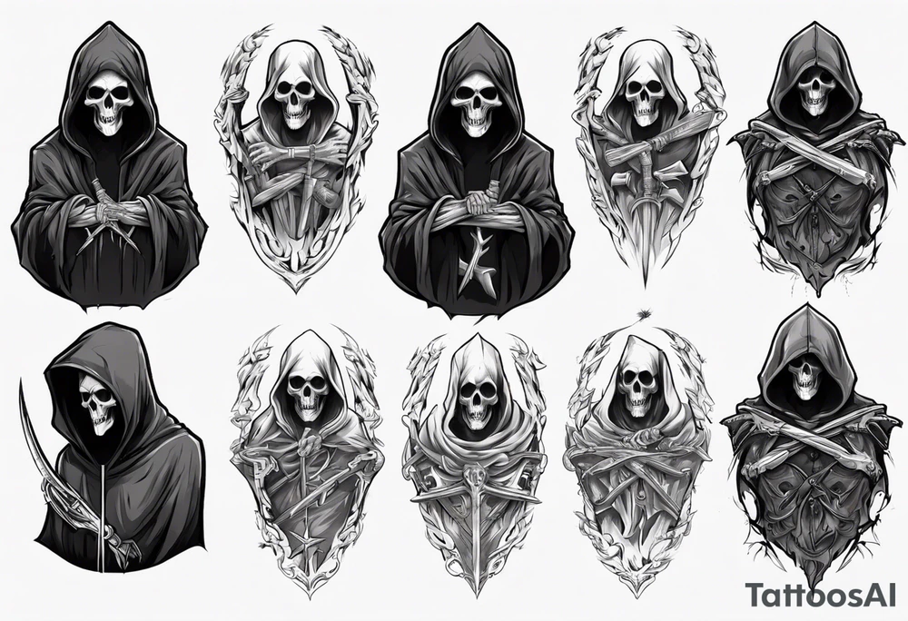 Hooded Reaper Upper Body No Weapon tattoo idea