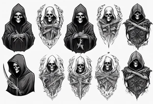 Hooded Reaper Upper Body No Weapon tattoo idea