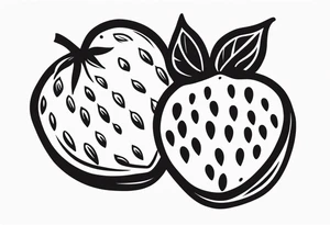 Woodcut drawing Strawberry tattoo idea