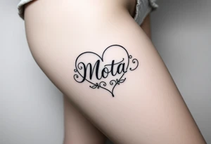 The name Mota within a heart tattoo idea