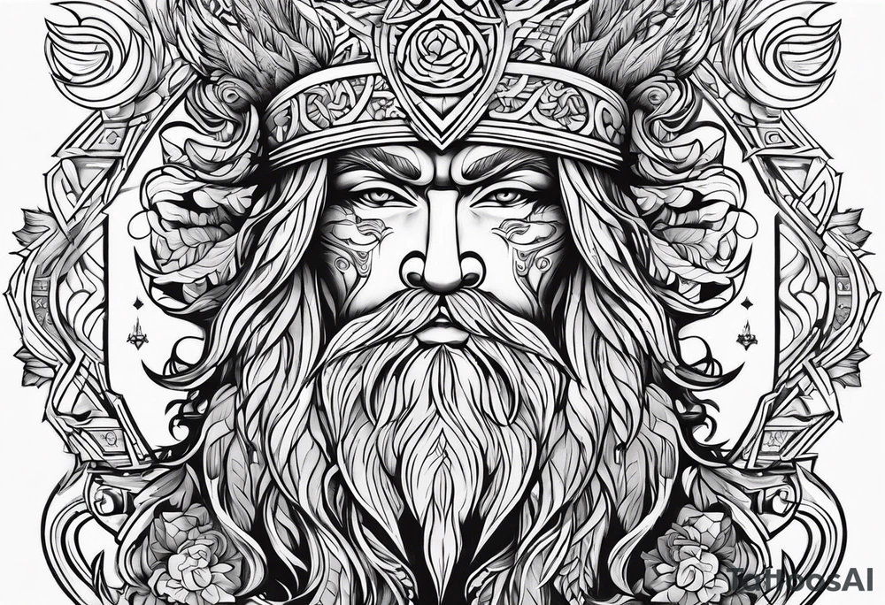 Slavic wood spirit tattoo idea